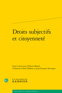 Couverture du livre de Jean-François Kervegan, Droits subjectifs et citoyenneté