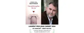 Couverture du livre : Pierre-Yves Quiviger, Une philosophie du vin. Lauréat prix Jean Carmet 2024 de Chanceny-Crédit mutuel. Ouvrage original consacré aux plaisirs gourmands et au vin